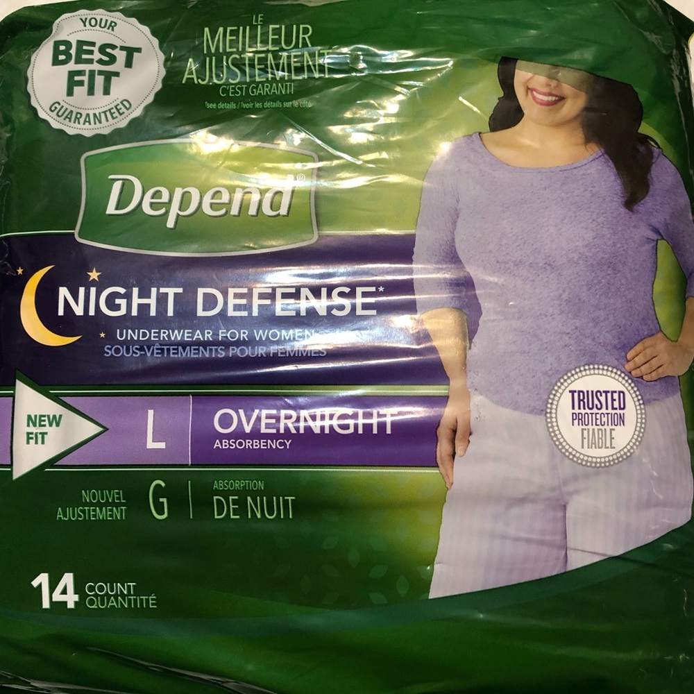 New Depend Night Defense Underwear for Women Large